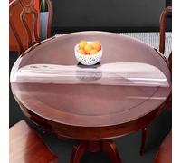 DG Catiee Mantel redondo de PVC, protector de mesa transparente, mantel grueso transparente, impermeable, antideslizante, protector de muebles de mesa (90 cm, 1,5 mm, transparente)