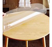 DG Catiee Protector de mesa redondo de PVC transparente, antideslizante, impermeable, resistente al calor, 105 cm, 1 mm (transparente)