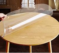 DG Catiee Protector redondo de PVC transparente, mantel de plástico transparente, impermeable, antideslizante, resistente al calor, para escritorio, lavable (80 cm)