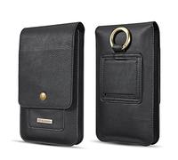 DG.MING Funda universal para cinturón de teléfono para iPhone SE (2020) X XS 11 Pro, Mini 5.4, cuero genuino hombres bolsa de transporte con 13 tarjetas titular