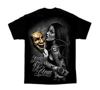 DGA David Gonzales Tears of A Clown Chicano Lowrider Tattoo Art T Shirt Black(Medium)
