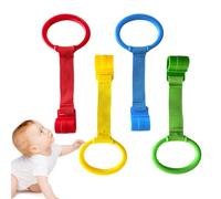 Dgayaeic Anillos de extracción de bebé, Playpen Pull Up Anillos | 4x Baby Stand Up Rangling Pull Up Rings | Ayuda de entrenamiento de fuerza del brazo educativo, accesorios de cuna para niños pequeños