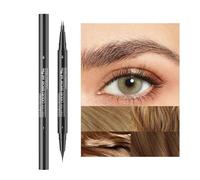 Dgayaeic Bolígrafo de microblading para cejas, bolígrafo líquido de doble extremo con pincel, contorno de cejas con 2 puntas de tenedor y punta precisa