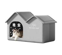 Dgayaeic Casa para gatos al aire libre - Cabaña plegable cálida | Refugio para gatos callejeros con puerta y alfombrilla, para interiores, exteriores, invierno, animales pequeños, porche