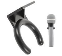 Dgayaeic Soporte de pared - Pequeño colgador de pared negro para teléfono con cable, estante de audio con cable, anillo de soporte para rophone, soporte de cable para accesorios