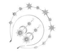 Dgayaeic STARS Goddess Crown, Crown and Pendings Set | Halo Diadema de diabea de Decoración de disfraces de brillo,Vestido de cabeza de Diosa hecha a mano, cabeza de banda para el cabello nupcial para