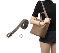 DGAZ Correa de Hombro de Cuero TC para Bolso Hermès InTheLoop, Correa de Repuesto Ancha 2,7 cm x 50 cm, Ideal para Llevar al Hombro, con Caja de Regalo (Etoupe Grey, Accesorios Plateados)