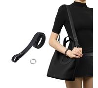 DGAZ Correa de Hombro de Cuero TC para Bolso Hermès InTheLoop, Correa de Repuesto Ancha 2,7 cm x 70 cm, Ideal para Llevar al Hombro, con Caja de Regalo (Noir, Accesorios Plateados)