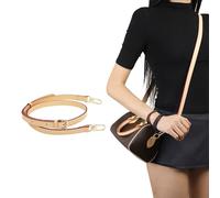DGAZ Correa de Hombro de Cuero Vachetta para Bolso Speedy, Correa de Repuesto con Caja de Regalo y Anillas en D, Longitud Ajustable 105-120 cm (Beige, Ancho 1,8 cm)
