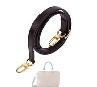 DGAZ Correa de Hombro de Cuero Vachetta para Bolso Speedy, Correa de Repuesto con Caja de Regalo y Anillas en D, Longitud Ajustable 90-120 cm (Glossy Brown, Ancho 1,8 cm)