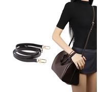 DGAZ Correa de Hombro de Cuero Vachetta para Bolso Speedy, Correa de Repuesto con Caja de Regalo y Anillas en D, Longitud Ajustable 90-120 cm (Glossy Brown, Ancho 1,2 cm)