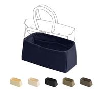 DGAZ Organizador Bolsos de Seda, Organizador Bolsa Interior Ligera para Birkin 20/25/30/35/40/45/50, Inserto de Bolsa para Bolso (Blue nuit, BK25)