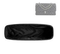 DGAZ Organizador de Bolsos, Bolso Insertar de Seda para Chanel CF Classic Flap, Organizador Bolsas Interior Ligera (Noir, Small)
