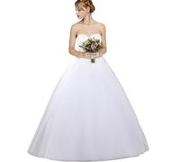 dgdgbaby Enaguas sin Aros de Crinolina Acampanada para Vestido de Novia hasta el Suelo, Blanco, Talla única