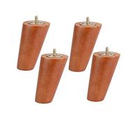 DGDHHSFJDJ 4 Patas de sofá de Madera Maciza de Caucho - Patas de Repuesto Redondas e inclinadas para Mesa de Cocina, Cama, Silla, Mueble de TV y Mesa de Centro - Color Nogal con Varilla roscada