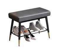 DGDHHSFJDJ Banco Zapatero de Doble Capa con Estructura de Hierro Forjado, Elegante reposapiés y Zapatero Que Ahorra Espacio para Dormitorio y Entrada.