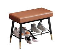 DGDHHSFJDJ Banco Zapatero de Doble Capa con Estructura de Hierro Forjado, Elegante reposapiés y Zapatero Que Ahorra Espacio para Dormitorio y Entrada.