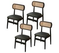 DGDHHSFJDJ Dining Chairs, Kitchen Side Chair with Minimalist Backrest & Upholstered Seats, for Dining Room Living Room Bedroom Studio(Black,4PCS)