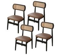DGDHHSFJDJ Dining Chairs, Kitchen Side Chair with Minimalist Backrest & Upholstered Seats, for Dining Room Living Room Bedroom Studio(Brown,4PCS)