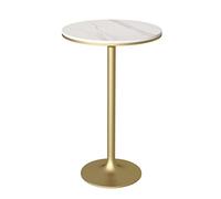 DGDHHSFJDJ Mesa Alta de Bar, de mármol, fácil de Limpiar, con Estructura de Metal Pintado, Ideal para Bares y Salas de Ocio. Altura: 75 cm, 95 cm y 105 cm.