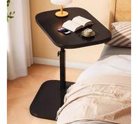 DGDHHSFJDJ Mesa Auxiliar Moderna en Forma de C de Nogal, Altura Ajustable, con Tapa giratoria de 360°, Ideal para sofá, Cama o bañera. Diseño Giratorio con Compartimento Inferior deslizable.