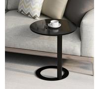 DGDHHSFJDJ Mesa Auxiliar Moderna en Forma de C para Sala de Estar y Dormitorio, Mesa de Centro Redonda con Estructura metálica y diseño Que Ahorra Espacio para áreas pequeñas.