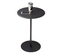 DGDHHSFJDJ Mesa de bistró Moderna: Mesa Auxiliar de Comedor y café de Metal con Elegante Base Redonda Negra, para Sala de Estar y Dormitorio.
