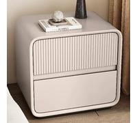 DGDHHSFJDJ Mesita de Noche de Madera Color Crema con cajones, sin Montaje, para Dormitorio y Sala de Estar, diseño Minimalista Moderno, Muebles Elegantes y funcionales.