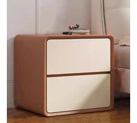 DGDHHSFJDJ Mesita de Noche de Madera con 2 cajones, Acabado en Cuero, para Dormitorio, Gran Capacidad, no Requiere Montaje, Color Blanco