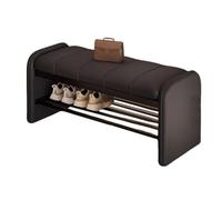 DGDHHSFJDJ Modern 2-in-1 Upholstered Entryway Shoe Bench & Shoes Changing Stool, Shoe Rack with Shelf with 2 Tier Storage Space for End of Bed, Entryway, Bedroom, Living Room(Black,60cm/23.62in)