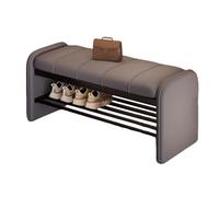 DGDHHSFJDJ Modern 2-in-1 Upholstered Entryway Shoe Bench & Shoes Changing Stool, Shoe Rack with Shelf with 2 Tier Storage Space for End of Bed, Entryway, Bedroom, Living Room(Gray,100cm/39.37in)