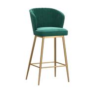 DGDHHSFJDJ Modern Velvet Upholstered Counter Height Stool with Back, Comfortable Island Chairs, for Kitchen Counter/Dining Room 75cm/29.5in(Gold-Green)