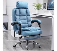 DGDHHSFJDJ Silla de Oficina con reposapiés, sillón de Tela Lavable para el hogar, con Funciones giratorias y Altura Ajustable, Ideal para Diversos usos/Negro / 43-52 cm