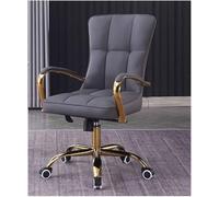 DGDHHSFJDJ Silla de Oficina ergonómica de Cuero para Escritorio, Altura Ajustable de 89 a 98 cm, Respaldo Medio, giratoria, Patas de Acero, cómoda para Usar sobre la computadora.