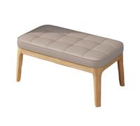 DGDHHSFJDJ Solid Wood Ottoman Shoe Bench, Modern Leather Shoe Bench with 2 Tier Storage, for Entry, Hallway, Living Room, Bedroom, Walk-in Closet(Yellow - Beige,52cm/20.47in)