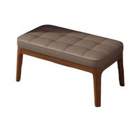 DGDHHSFJDJ Solid Wood Ottoman Shoe Bench, Modern Leather Shoe Bench with 2 Tier Storage, for Entry, Hallway, Living Room, Bedroom, Walk-in Closet(Brown - Brown,52cm/20.47in)