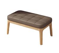 DGDHHSFJDJ Solid Wood Ottoman Shoe Bench, Modern Leather Shoe Bench with 2 Tier Storage, for Entry, Hallway, Living Room, Bedroom, Walk-in Closet(Yellow - Brown,72cm/28.35in)