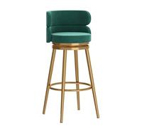 DGDHHSFJDJ Taburete de Bar Alto de 65/75 cm, tapizado en Terciopelo, Ideal for mostradores, Bares en casa e Islas de Cocina.(Gold-Green,75cm/29.5in)
