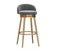 DGDHHSFJDJ Taburete Giratorio de 360° for Bar, con Respaldo y reposapiés, tapizado en Terciopelo for Cocina, Isla, Comedor.(75cm/29.5in)