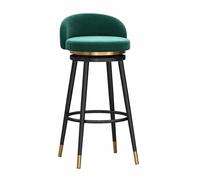 DGDHHSFJDJ Taburete Giratorio for Barra de Desayuno, sillas de Bar con Respaldo y reposapiés, tapizado en Terciopelo for encimera de Cocina, Isla de Comedor.(Green 1,65cm/25.6in)