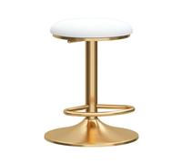 DGDHHSFJDJ Taburetes de Bar con Asiento Ajustable de 45 a 60 cm, Silla giratoria nórdica con reposapiés y Base, Cojines de Terciopelo, for Cocina, Pub, cafetería, Carga máxima de 200 kg(Gold+White)