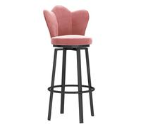 DGDHHSFJDJ Taburetes de Bar giratorios de 25.6", sillas de Comedor tapizadas con Respaldo y reposapiés de Metal, Ideales for mostradores, Bares en casa e Islas de Cocina.(Black-Pink,1pcs)