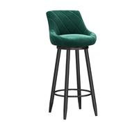 DGDHHSFJDJ Taburetes de Bar Modernos con Giro de 360°, Silla de Bar con Asiento y Respaldo tapizados en Terciopelo, Ideales for mostradores, Bares en casa e Islas de Cocina.(Black-Green,75cm/29.5in)