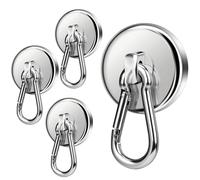 DGDUBRB 4 ganchos magnéticos extra fuertes, 35 kg + fuerza de tracción grande, imán de neodimio de 36 mm con gancho para cocina, colgar, crucero, barbacoa, frigorífico