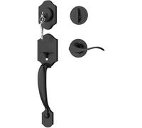 DGEJWMSC Cerradura de entrada for puerta doble de estilo moderno, manilla exterior de aleación de zinc for puertas principales(Jet Black)