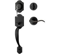 DGEJWMSC Cerradura de entrada for puerta doble de estilo moderno, manilla exterior de aleación de zinc for puertas principales(Black-Red bronze)