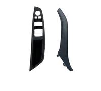 DGERFDJO Compatible con BMW Serie 5 F10 F11 F18, juego de conjunto de manija de puerta interior de cuero LHD(Black 2pcs set)