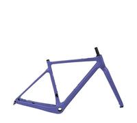DGERFDJO Compatible con Cuadro de Bicicleta de Grava de Carbono BXT, Cuadro y Horquilla de Cable Completamente Oculto, Freno de Disco de Eje pasante de 27,5"(BXT Blue lris-A,54cm Gloss)