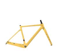DGERFDJO Compatible con Cuadro de Bicicleta de Grava de Carbono BXT, Cuadro y Horquilla de Cable Completamente Oculto, Freno de Disco de Eje pasante de 27,5"(BXT Mimosa-A,56cm Gloss)