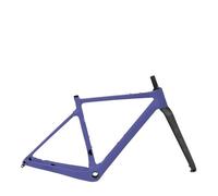 DGERFDJO Compatible con Cuadro de Bicicleta de Grava de Carbono BXT, Cuadro y Horquilla de Cable Completamente Oculto, Freno de Disco de Eje pasante de 27,5"(BXT Blue lris-B,52cm Gloss)